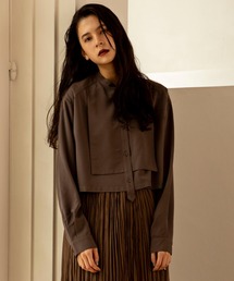 ReNorm | レイヤードバンドカラーショートシャツ(シャツ/ブラウス)