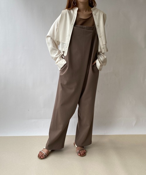 ReNorm（リノーム）の「レイヤードバンドカラーショートシャツ（シャツ/ブラウス・レディース・ブラウン/アイボリー・フリー）」の9枚目の写真