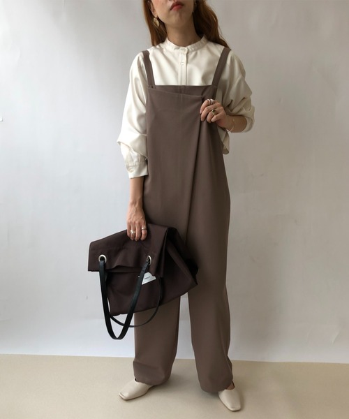 ReNorm（リノーム）の「レイヤードバンドカラーショートシャツ（シャツ/ブラウス・レディース・ブラウン/アイボリー・フリー）」の16枚目の写真