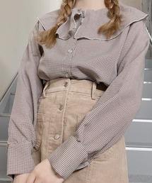 WEGO/ラッフル襟ブラウス