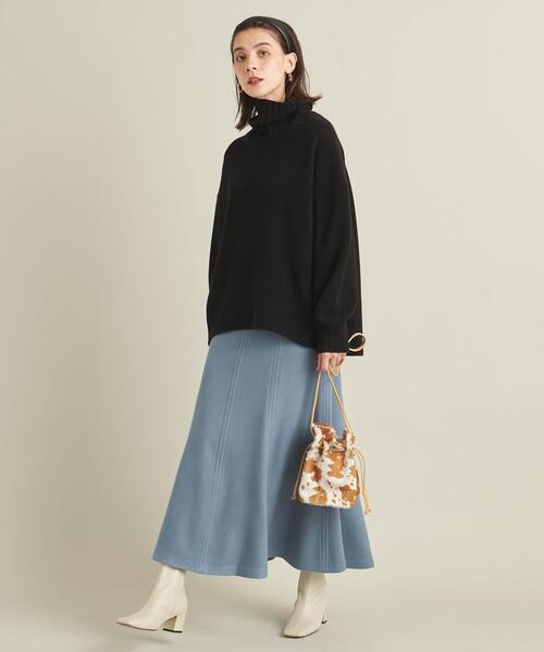 BEAUTY&YOUTH UNITED ARROWS（ビューティーアンドユースユナイテッドアローズ）の「BY フリースフレアスカート -ウォッシャブル- ∴（スカート・レディース・オフホワイト/ダークグレー/コバルトブルー・S/M/L）」の3枚目の写真