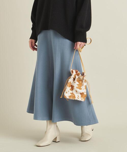 BEAUTY&YOUTH UNITED ARROWS（ビューティーアンドユースユナイテッドアローズ）の「BY フリースフレアスカート -ウォッシャブル- ∴（スカート・レディース・オフホワイト/ダークグレー/コバルトブルー・S/M/L）」の5枚目の写真