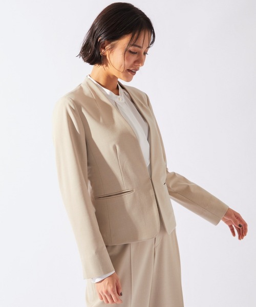 日本通販売 Web別注 洗濯機で洗えるストレッチノーカラージャケット セットアップ対応 ノーカラージャケット Lautreamont ロートレアモン のファッション 人気アイテム Psicologaisabelalves Com Br