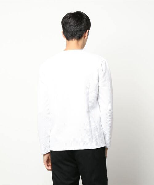 HIDEAWAYS NICOLE（ハイダウェイニコル）の「市松ブリスタージャカードプルオーバー（Tシャツ/カットソー・メンズ・ブラック/オフホワイト/ホワイト×グレー・MEDIUM/LARGE/X-LARGE）」の5枚目の写真