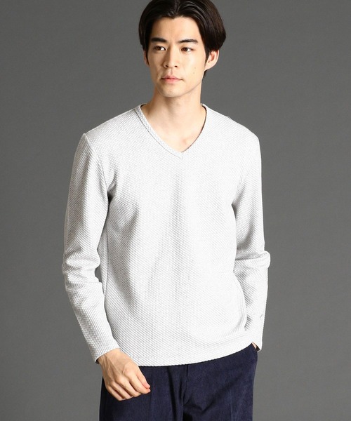 HIDEAWAYS NICOLE（ハイダウェイニコル）の「市松ブリスタージャカードプルオーバー（Tシャツ/カットソー・メンズ・ブラック/オフホワイト/ホワイト×グレー・MEDIUM/LARGE/X-LARGE）」の3枚目の写真