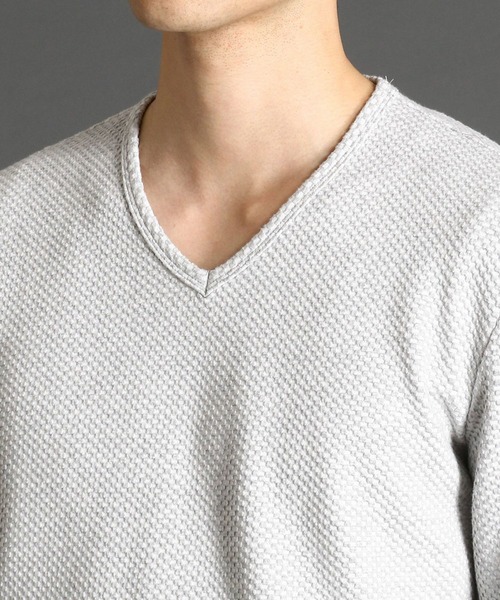 HIDEAWAYS NICOLE（ハイダウェイニコル）の「市松ブリスタージャカードプルオーバー（Tシャツ/カットソー・メンズ・ブラック/オフホワイト/ホワイト×グレー・MEDIUM/LARGE/X-LARGE）」の8枚目の写真