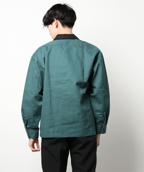 Dickies（ディッキーズ）の「【Dickies】TC素材バイカラーワークシャツ（シャツ/ブラウス・メンズ・グリーン/ブラック/ベージュ・L/M/XL）」の5枚目の写真