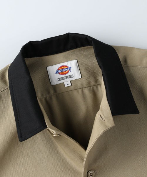 Dickies（ディッキーズ）の「【Dickies】TC素材バイカラーワークシャツ（シャツ/ブラウス・メンズ・グリーン/ブラック/ベージュ・L/M/XL）」の7枚目の写真