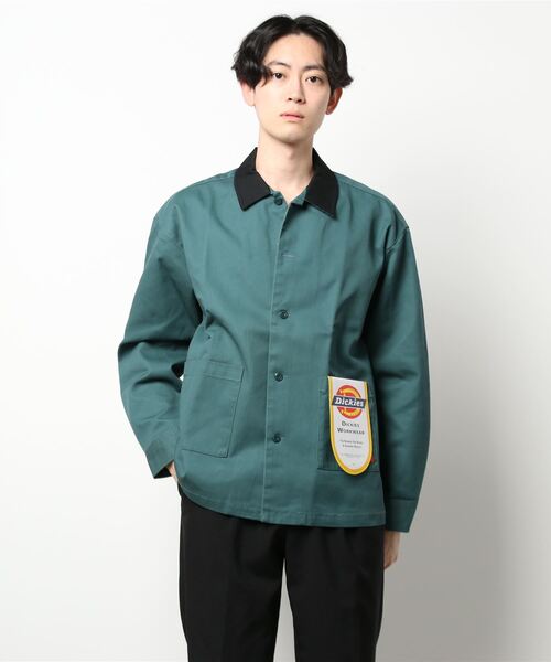 Dickies（ディッキーズ）の「【Dickies】TC素材バイカラーワークシャツ（シャツ/ブラウス・メンズ・グリーン/ブラック/ベージュ・L/M/XL）」の10枚目の写真