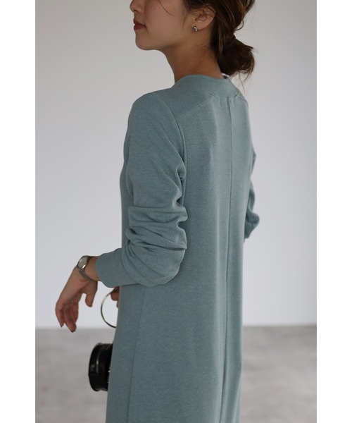 Bonjour Sagan(ボンジュールサガン)の「フロントスリットリブロングワンピ(ワンピース・レディース・ブルー/ブラウン・FREE)」の13枚目の写真