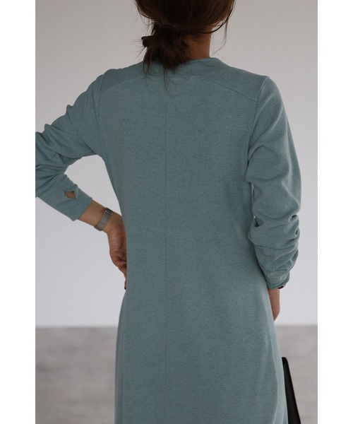 Bonjour Sagan(ボンジュールサガン)の「フロントスリットリブロングワンピ(ワンピース・レディース・ブルー/ブラウン・FREE)」の5枚目の写真