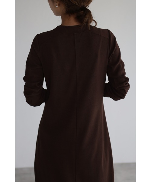 Bonjour Sagan(ボンジュールサガン)の「フロントスリットリブロングワンピ(ワンピース・レディース・ブルー/ブラウン・FREE)」の7枚目の写真