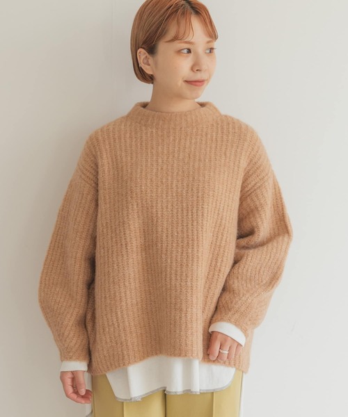 ITEMS URBANRESEARCH(アイテムズ アーバンリサーチ)の「モヘヤオーバーニット(ニット/セーター・レディース・グリーン/ベージュ/ピンク/オレンジ・FREE)」の6枚目の写真