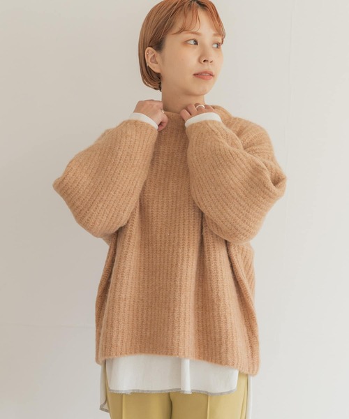 ITEMS URBANRESEARCH(アイテムズ アーバンリサーチ)の「モヘヤオーバーニット(ニット/セーター・レディース・グリーン/ベージュ/ピンク/オレンジ・FREE)」の7枚目の写真