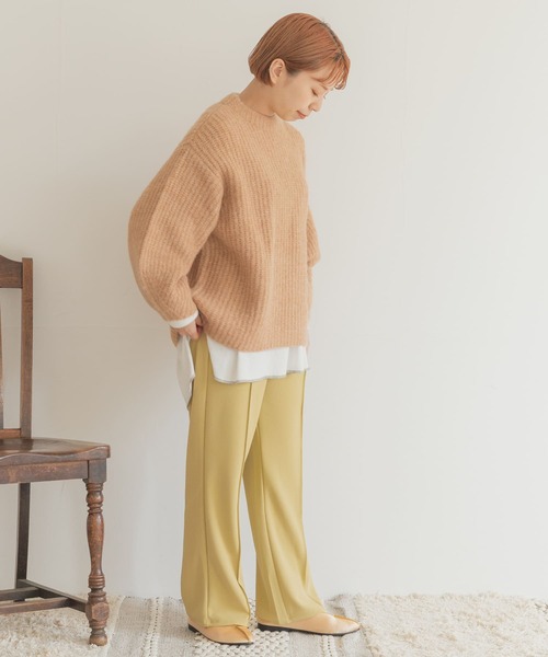 ITEMS URBANRESEARCH(アイテムズ アーバンリサーチ)の「モヘヤオーバーニット(ニット/セーター・レディース・グリーン/ベージュ/ピンク/オレンジ・FREE)」の11枚目の写真