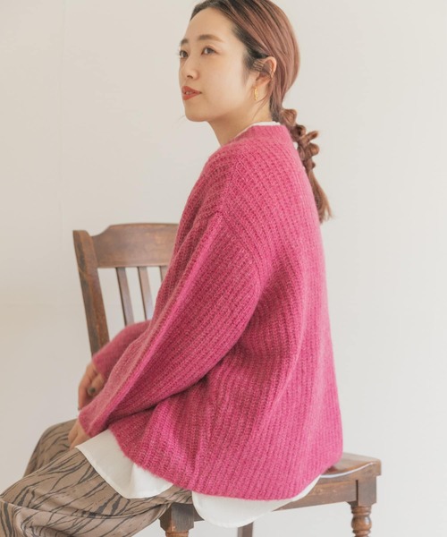 ITEMS URBANRESEARCH(アイテムズ アーバンリサーチ)の「モヘヤオーバーニット(ニット/セーター・レディース・グリーン/ベージュ/ピンク/オレンジ・FREE)」の14枚目の写真