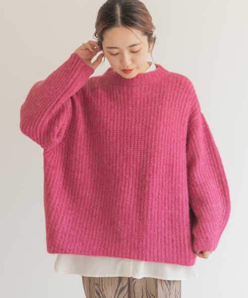 ITEMS URBANRESEARCH(アイテムズ アーバンリサーチ)の「モヘヤオーバーニット(ニット/セーター・レディース・グリーン/ベージュ/ピンク/オレンジ・FREE)」の17枚目の写真