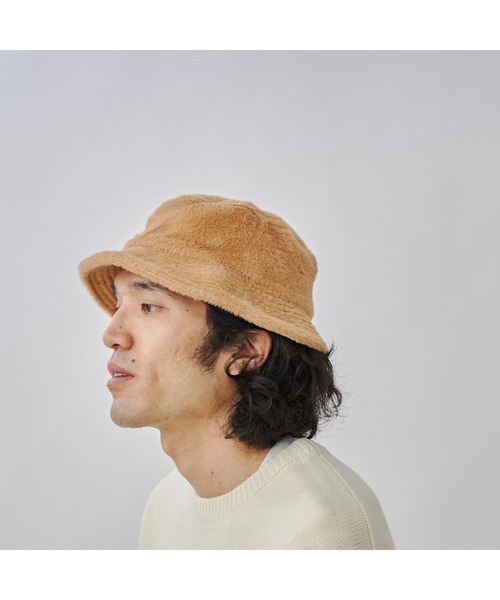 UNIVERSAL OVERALL（ユニバーサルオーバーオール）の「【UNIVERSAL OVERALL】ファーバケットハット（ハット・メンズ・ベージュ/ブラック・FREE）」の8枚目の写真