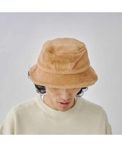 UNIVERSAL OVERALL（ユニバーサルオーバーオール）の「【UNIVERSAL OVERALL】ファーバケットハット（ハット・メンズ・ベージュ/ブラック・FREE）」の3枚目の写真