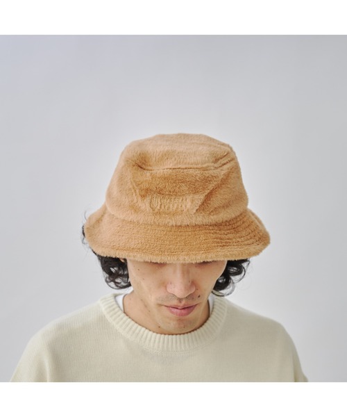 UNIVERSAL OVERALL（ユニバーサルオーバーオール）の「【UNIVERSAL OVERALL】ファーバケットハット（ハット・メンズ・ベージュ/ブラック・FREE）」の4枚目の写真