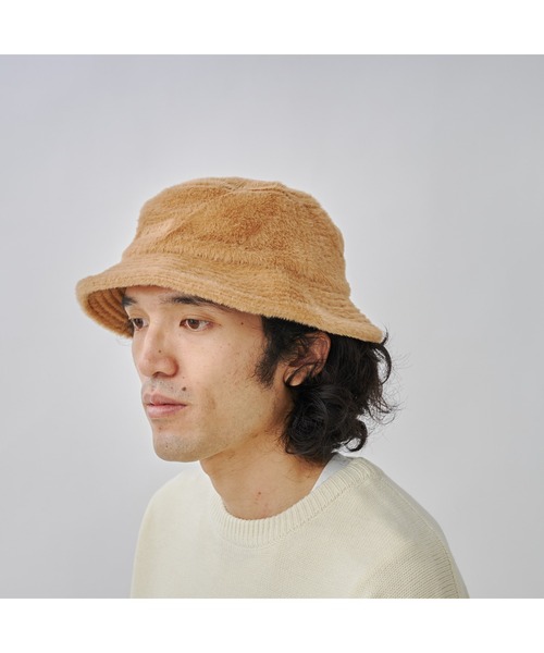 UNIVERSAL OVERALL（ユニバーサルオーバーオール）の「【UNIVERSAL OVERALL】ファーバケットハット（ハット・メンズ・ベージュ/ブラック・FREE）」の6枚目の写真