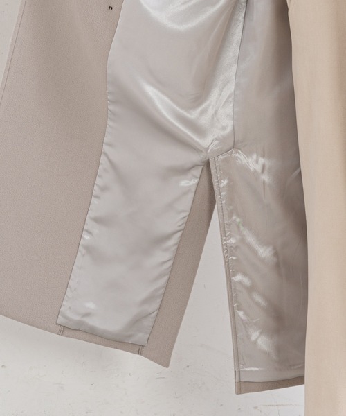 prose verse（プロズヴェール）の「サイドスリットロングコート（チェスターコート・レディース・ブラック/パープル/グレイッシュベージュ・MEDIUM）」の21枚目の写真