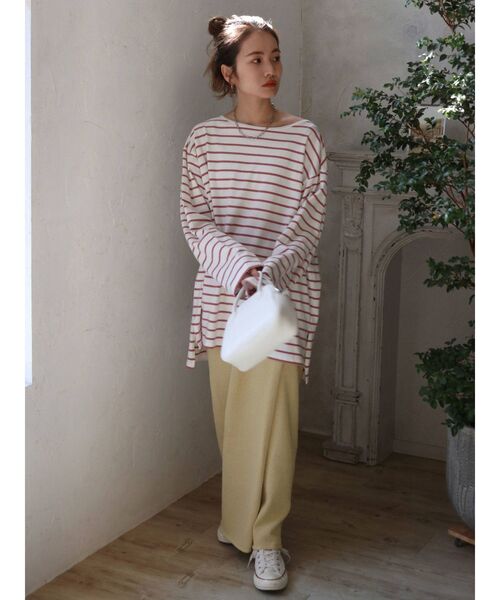 Ungrid（アングリッド）の「ボートネックボーダーロングスリーブTee（Tシャツ/カットソー・レディース・ピンク/ブルー・FREE）」の11枚目の写真