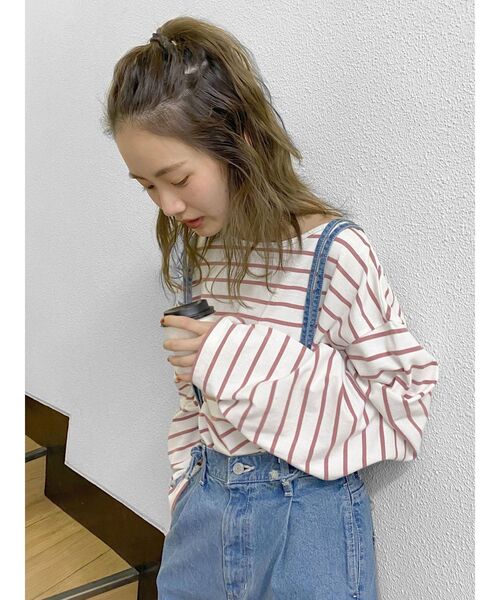 Ungrid（アングリッド）の「ボートネックボーダーロングスリーブTee（Tシャツ/カットソー・レディース・ピンク/ブルー・FREE）」の20枚目の写真