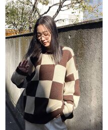 EMODA（エモダ）の「ワイドチェッカーニット（ニット/セーター）」