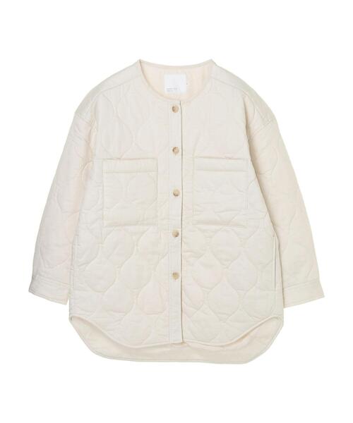 AMERICAN HOLIC(アメリカンホリック)の「ノーカラーキルトジャケット(ブルゾン・レディース・アイボリー/カーキ・M/L)」の9枚目の写真