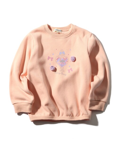 SHOO・LA・RUE（シューラルー）の「◆【90-140cm/速乾】CVC裏起毛チュール梵天プルオーバー（スウェット・キッズ・ライトパープル/ベビーピンク/レモンイエロー・11/10/12/13/14/09）」の5枚目の写真