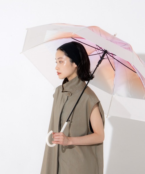 Wpc.（ダブリュピーシー）の「★［ビニール傘］空色アンブレラ 切り継ぎグラデーション 長傘 雨傘 Wpc.（長傘・レディース・ピンク/ブルー/グリーン・FREE）」の14枚目の写真