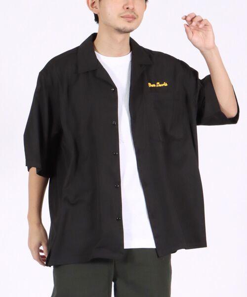 BEN DAVIS/WHITE LABEL(ベンデイビス ホワイトラベル)の「【BEN DAVIS(ベンデイビス)】SOUVENIR BIG SHORT SLEEVE SHIRTS / スーベニア ベトジャン風 ビッグ 半袖シャツ(シャツ/ブラウス・メンズ・ホワイト/ブラック/ベージュ/グリーン系その他3・MEDIUM/LARGE)」の11枚目の写真