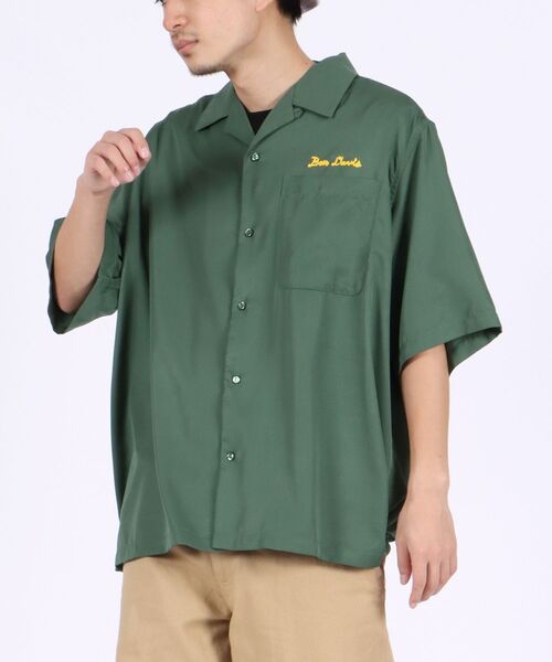 BEN DAVIS/WHITE LABEL(ベンデイビス ホワイトラベル)の「【BEN DAVIS(ベンデイビス)】SOUVENIR BIG SHORT SLEEVE SHIRTS / スーベニア ベトジャン風 ビッグ 半袖シャツ(シャツ/ブラウス・メンズ・ホワイト/ブラック/ベージュ/グリーン系その他3・MEDIUM/LARGE)」の14枚目の写真