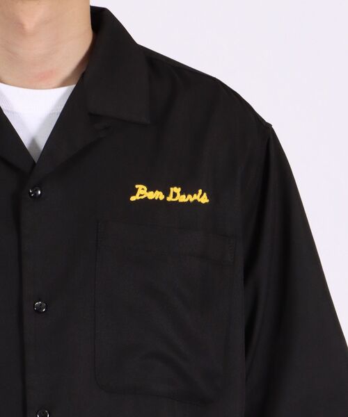 BEN DAVIS/WHITE LABEL(ベンデイビス ホワイトラベル)の「【BEN DAVIS(ベンデイビス)】SOUVENIR BIG SHORT SLEEVE SHIRTS / スーベニア ベトジャン風 ビッグ 半袖シャツ(シャツ/ブラウス・メンズ・ホワイト/ブラック/ベージュ/グリーン系その他3・MEDIUM/LARGE)」の5枚目の写真