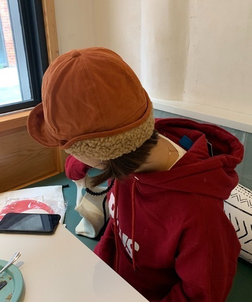 MANGROVE（マングローブ）の「裏ボアフライトキャップ（キャップ・レディース・ダークオレンジ/ブラック/グレー/ベージュ/ホワイト・FREE）」の13枚目の写真