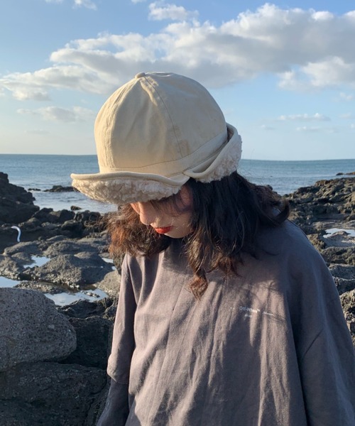 MANGROVE（マングローブ）の「裏ボアフライトキャップ（キャップ・レディース・ダークオレンジ/ブラック/グレー/ベージュ/ホワイト・FREE）」の17枚目の写真