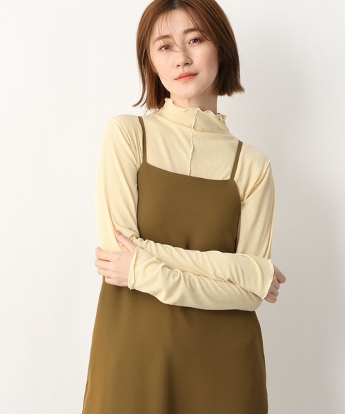 A part by（アパートバイ）の「RyPeリブシアーメロー_長袖 268952（Tシャツ/カットソー・レディース・ブラック/ベージュ/カーキ/アイボリー/ライトイエロー・FREE）」の5枚目の写真