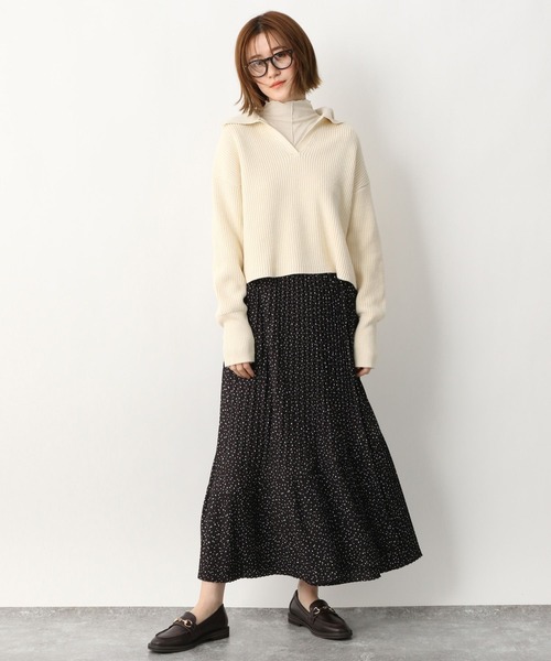 A part by（アパートバイ）の「RyPeリブシアーメロー_長袖 268952（Tシャツ/カットソー・レディース・ブラック/ベージュ/カーキ/アイボリー/ライトイエロー・FREE）」の6枚目の写真