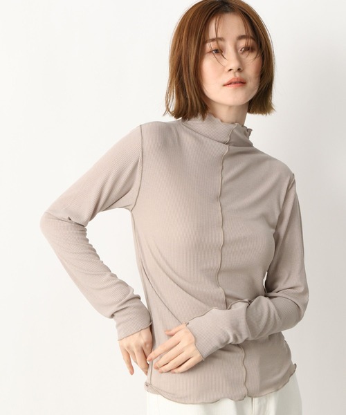 A part by（アパートバイ）の「RyPeリブシアーメロー_長袖 268952（Tシャツ/カットソー・レディース・ブラック/ベージュ/カーキ/アイボリー/ライトイエロー・FREE）」の11枚目の写真