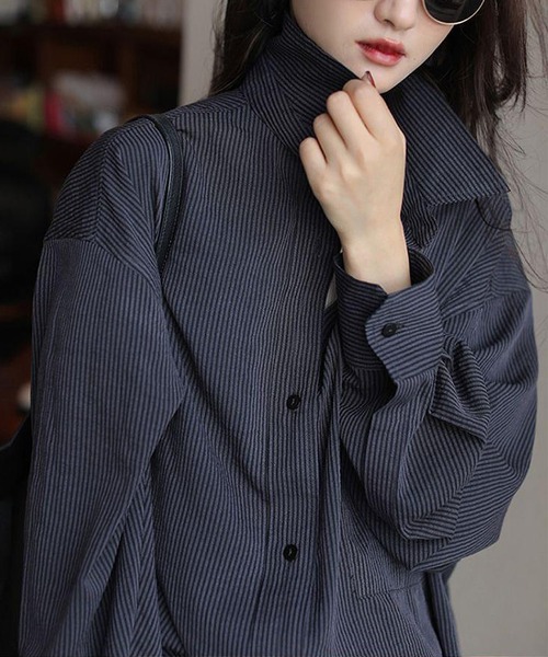 LOPASS(ロパス)の「コールテン ビッグシャツ(シャツ/ブラウス・レディース・ネイビー・LARGE/MEDIUM)」の13枚目の写真