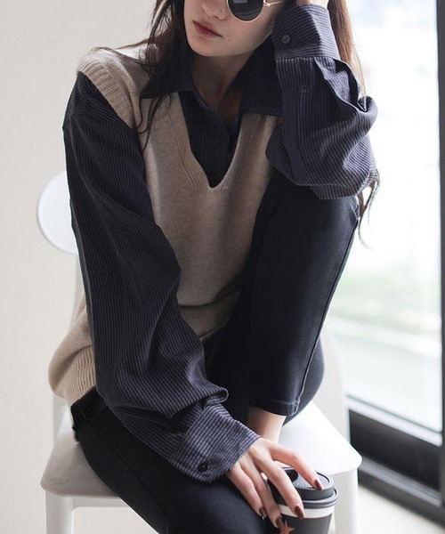 LOPASS(ロパス)の「コールテン ビッグシャツ(シャツ/ブラウス・レディース・ネイビー・LARGE/MEDIUM)」の18枚目の写真