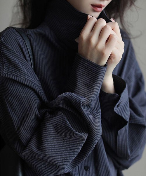 LOPASS(ロパス)の「コールテン ビッグシャツ(シャツ/ブラウス・レディース・ネイビー・LARGE/MEDIUM)」の11枚目の写真