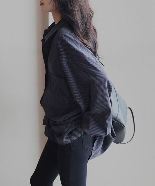 LOPASS(ロパス)の「コールテン ビッグシャツ(シャツ/ブラウス・レディース・ネイビー・LARGE/MEDIUM)」の20枚目の写真