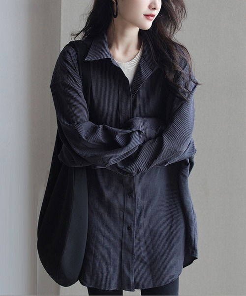 LOPASS(ロパス)の「コールテン ビッグシャツ(シャツ/ブラウス・レディース・ネイビー・LARGE/MEDIUM)」の15枚目の写真