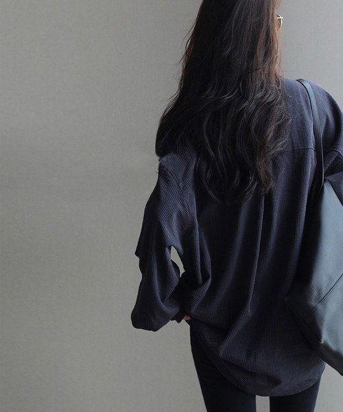 LOPASS(ロパス)の「コールテン ビッグシャツ(シャツ/ブラウス・レディース・ネイビー・LARGE/MEDIUM)」の19枚目の写真