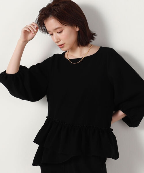 NOLLEY’S Sophi（ノーリーズソフィ）の「◇【WEB限定】裾フリルブラウス（シャツ/ブラウス・レディース・オフホワイト/ブラック/グレイッシュベージュ/ネイビー・FREE）」の3枚目の写真