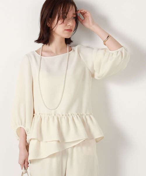 NOLLEY’S Sophi（ノーリーズソフィ）の「◇【WEB限定】裾フリルブラウス（シャツ/ブラウス・レディース・オフホワイト/ブラック/グレイッシュベージュ/ネイビー・FREE）」の13枚目の写真
