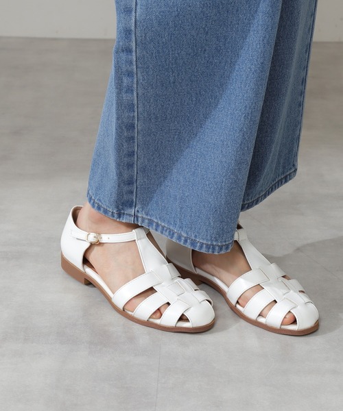 N.(N. Natural Beauty Basic)(エヌエヌナチュラルビューティーベーシック)の「◆グルカサンダル(サンダル・レディース・ホワイト/ブラック・23.5/24.5)」の6枚目の写真