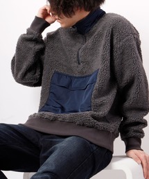 House of Blues | ボア配色切替ハーフZIPプルオーバー(スウェット)